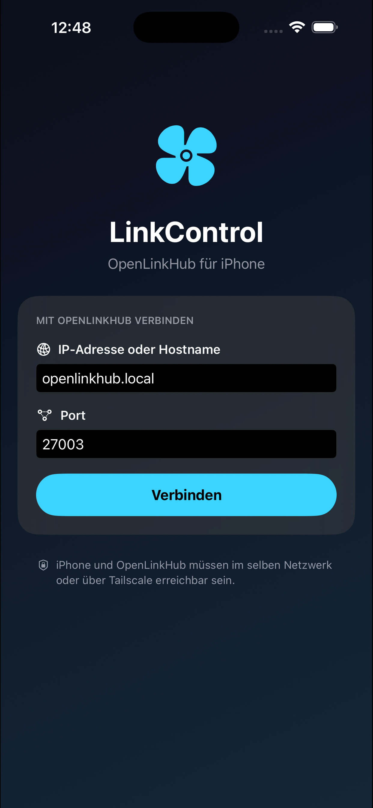 LinkControl Verbindungsansicht